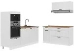 Vicco K&uuml;chenzeile Fame-Line, Wei&szlig; Landhaus/Wei&szlig;, 340 cm, AP Eiche wei&szlig;