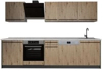 Vicco K&uuml;chenzeile R-Line, Artisan-Eiche/Anthrazit, 280 cm ohne Arbeitsplatte