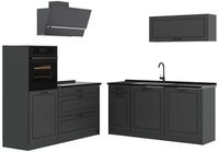 Vicco K&uuml;chenzeile R-Line, Anthrazit Landhaus/Anthrazit, 160 cm Arbeitsplatte