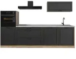 Vicco K&uuml;chenzeile R-Line, Anthrazit Landhaus/Goldkraft Eiche, 280 cm...