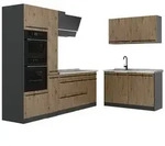 Vicco Winkelk&uuml;che R-Line, Artisan-Eiche/Anthrazit, 230 x 120 cm Arbeitsplatte...