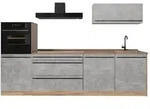 Vicco K&uuml;chenzeile R-Line, Beton/Goldkraft Eiche, 280 cm Arbeitsplatte Goldkraft