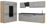 Vicco K&uuml;chenzeile R-Line, Beton/Goldkraft Eiche, 180 cm Arbeitsplatte...