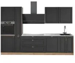 Vicco K&uuml;chenzeile Fame-Line, Anthrazit-Gold Landhaus/Goldkraft Eiche, 310 cm,...