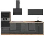 Vicco K&uuml;chenzeile Fame-Line, Anthrazit Hochglanz/Goldkraft Eiche, 280 cm, AP...