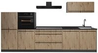 Vicco K&uuml;chenzeile R-Line, Artisan-Eiche/Anthrazit, 340 cm Arbeitsplatte...