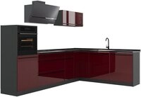 Vicco Winkelk&uuml;che R-Line, Rot Hochglanz/Anthrazit, 287 x cm ohne Arbeitsplatte