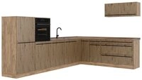 Vicco Winkelk&uuml;che R-Line, Artisan-Eiche/Goldkraft Eiche, 327 x cm Arbeitsplatte