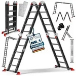 MASKO Vielzweckleiter Aluminium 6in1 Mehrzweckleiter 4x5 Stufen, 580cm, bis...
