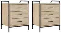 vidaXL Nachttisch 48 x 365 x 60 cm Nachttisch 2 stk Sonoma-Eiche 48x36,5x60 cm