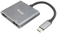 Equip USB-C 4-in-1 Dual-HDMI-Adapter, USB 3.0, 100W USB PD HDMI-Adapter