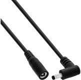 Inline DC Verl&auml;ngerungskabel, Winkelstecker, 4,0 x 1,7 mm, schwarz, 2 m