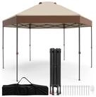 COSTWAY Faltpavillon 3,6 x 3,6m Pop Up Pavillon wasserfester Gartenpavillon, mit