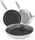 LuxusKollektion Pfannen-Set Bratpfannen Set Edelstahl Induktion Antihaft...
