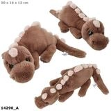 Depesche Spiel Dino World Pl&uuml;schdino braun-beige, liegend, 50 cm