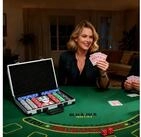 SPORTNOW Spiel Pokerkoffer Pokerset, Innenf&auml;cher, Spielmatte, Poker, mit 400...