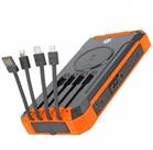 AccuCell 20000mAh Powerbank mit 4 Ladekabel, QI-Ladefunktion, Solar Panel, mit...