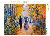 CALVENDO Puzzle CALVENDO Puzzle Herbstlicher Waldspaziergang Paar mit buntem...