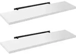 Woltu Wandregal, 2-tlg., Wandboard freischwebend Schweberegal Holz wei&szlig; 110 cm...