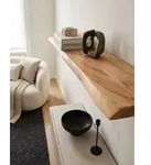 KADIMA DESIGN Wandregal Wandregal mit Baumkante Akazie Massivholz 115 cm, Design