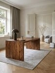 KADIMA DESIGN Schreibtisch Schreibtisch BOHA Massiv-Holz Computertisch 200 cm...