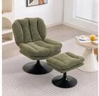 HOMCOM Relaxsessel Loungesessel, gepolsterter Drehsessel mit Samtoptik mit...