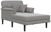vidaXL Chaiselongue Chaiselongue Hellgrau Samt, 1 Teile