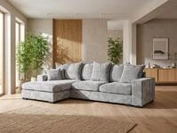 WFL GROUP Ecksofa Dahlia Chenille 3-Sitzer in L-Form mit Schlaffunktion und