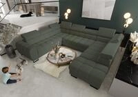 Fun M&ouml;bel Wohnlandschaft Schlafsofa BASTIEN XL mit Ottomanen in Stoff, inkl.