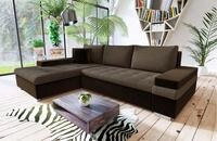 MIRJAN24 Ecksofa Bangkok Mini, Verchromte F&uuml;&szlig;e, Kissen-Set mit Reisverschluss
