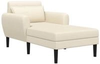 vidaXL Sofa 94 x 168 x 83 cm Chaiselongue Creme Struktur-Samt Relaxsofa...