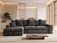 WFL GROUP Ecksofa Dahlia Chenille 3-Sitzer in L-Form mit Schlaffunktion und