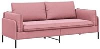 vidaXL Sofa 222 x 81 x 89 cm 3-Sitzer-Sofa Rosa 222x81x89 cm Samt, 1 Teile