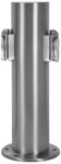 Jardinion Gartenpflege-Set Steckdosens&auml;ule, 2 Steckdosen, Edelstahl, Outdoor