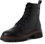 Schn&uuml;rstiefelette TAMARIS, Damen, Gr. 36, w&auml;rmend, beige (schwarz), Glattleder,