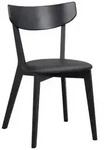 Polsterstuhl AMI, Schwarz, Eichenholz massiv gebeizt, Kunstleder, B 48 x H 80 x...