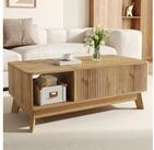 MODFU Couchtisch 95x50x48 cm mit Stauraum, Offenes Seitenfach, praktische...