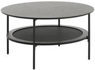 Selsey Couchtisch MOGEST, Runder Couchtisch mit Ablage, Eiche schwarz, &Oslash; 80 cm