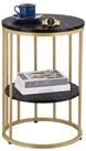 relaxdays Beistelltisch in Marmoroptik (1-St), Schwarz/Gold