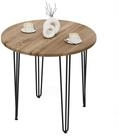LAMO Manufaktur Esstisch Tisch rund 80 cm St&auml;rke: 28mm, Farbe: Nussbaum, Beine: