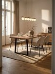 KADIMA DESIGN Esstisch Esszimmertisch 140x80x76 cm Akazie Massivholz / Metall