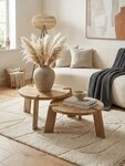 KADIMA DESIGN Satztisch Design Couchtisch 2er Set Mango Massivholz...