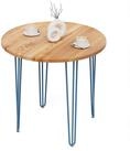 LAMO Manufaktur Esstisch Tisch rund 80 cm St&auml;rke: 28mm, Farbe: Dunkel, Beine:...