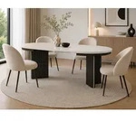 Beautysofa Esstisch PRESTIGE runder Design-Tisch ausziehbar &Oslash; 100&ndash;180 cm...