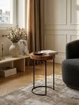 KADIMA DESIGN Beistelltisch Beistelltisch AKOLA Massiv-Holz Wohnzimmer-Tisch