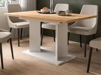 Inn.Furn S&auml;ulen-Esstisch Anton (K&uuml;chentisch in Eiche Artisan und Wei&szlig;,...