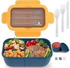 LuxusKollektion Lunchbox Lunchbox 1250ml F&auml;cher Brotdose Bento Besteck...