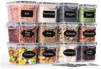 LuxusKollektion Vorratsdose Vorratsdosen luftdicht Deckel 12er Set 800ml Schwarz