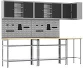 vidaXL Mehrzweckschrank-Set vidaXL Arbeitsschrankset mit Regal 10 Stk. Schwarz...