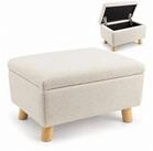 relaxdays Stauraumhocker Fu&szlig;hocker mit Stauraum (1 St), Beige